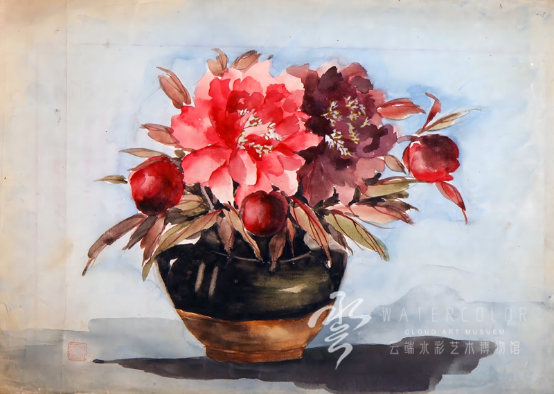 吕品  《牡丹花开》  20.5cm*30cm